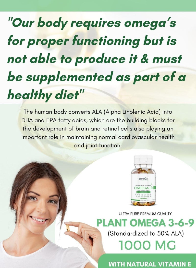 Plant Omega 3 With Vit E -60 Softgels