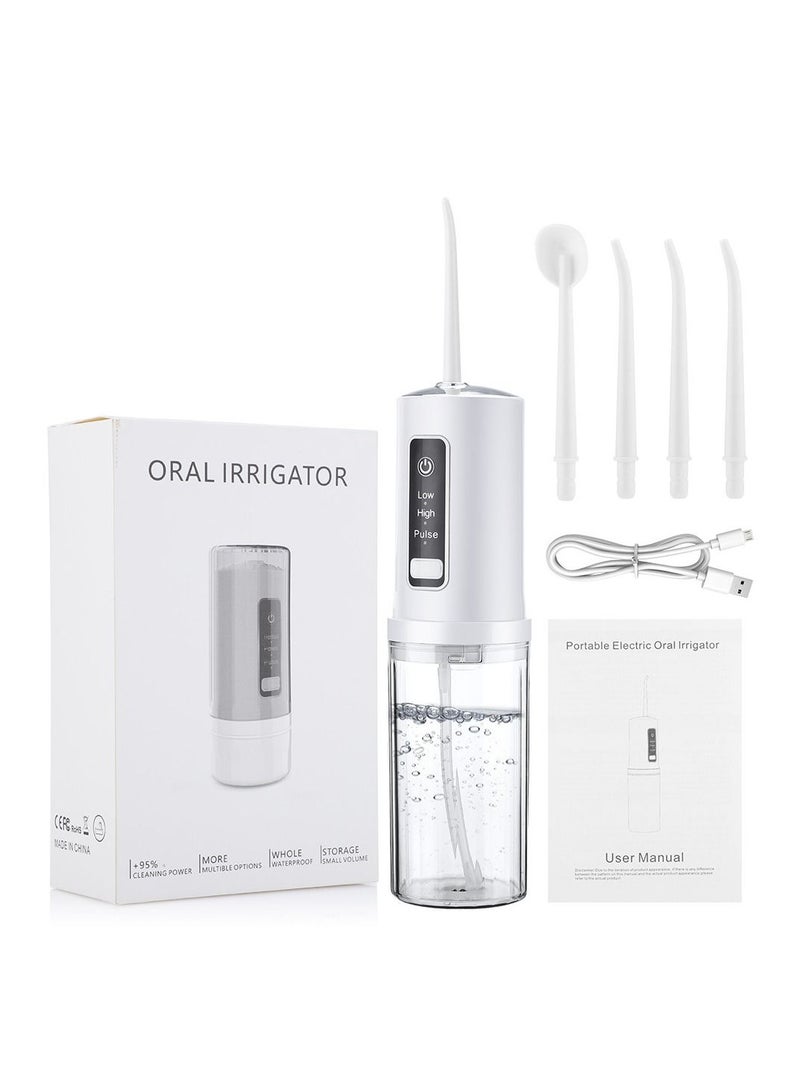 Portable Water Flosser,Mini Cordless Oral Irrigator with 3 Modes 4 Jets for Teeth, Braces Bridges Care, Teeth Flosser Mini Cordless Portable for Home Travel