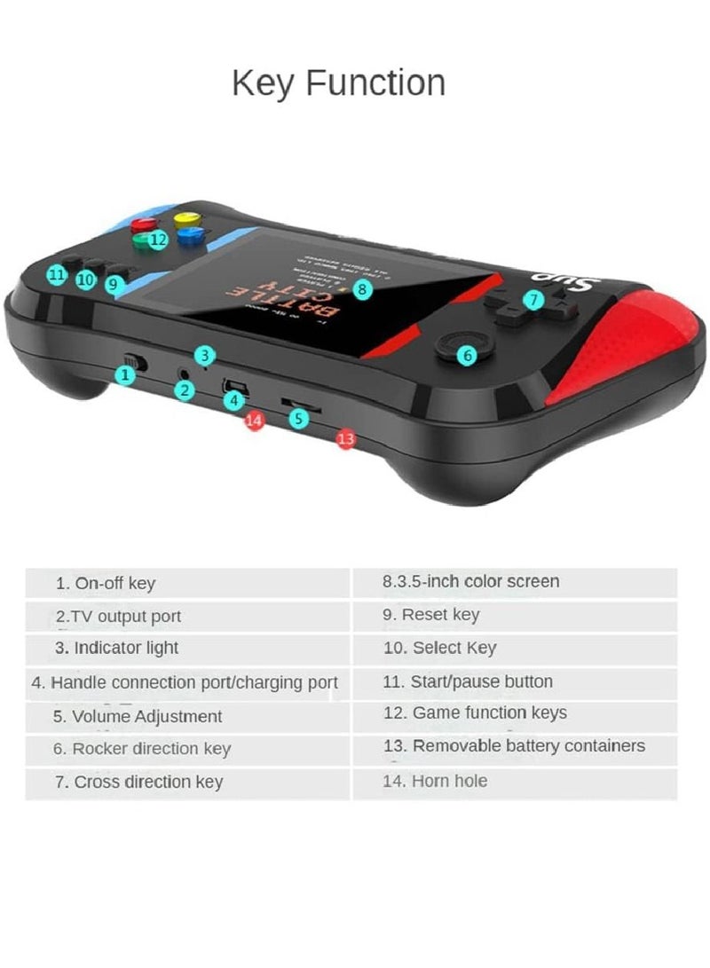 Handheld Game Console 3.5 Inch Video Game Players Retro SUP Game Machine Portable Mini Gamepad With 500 Classical Games