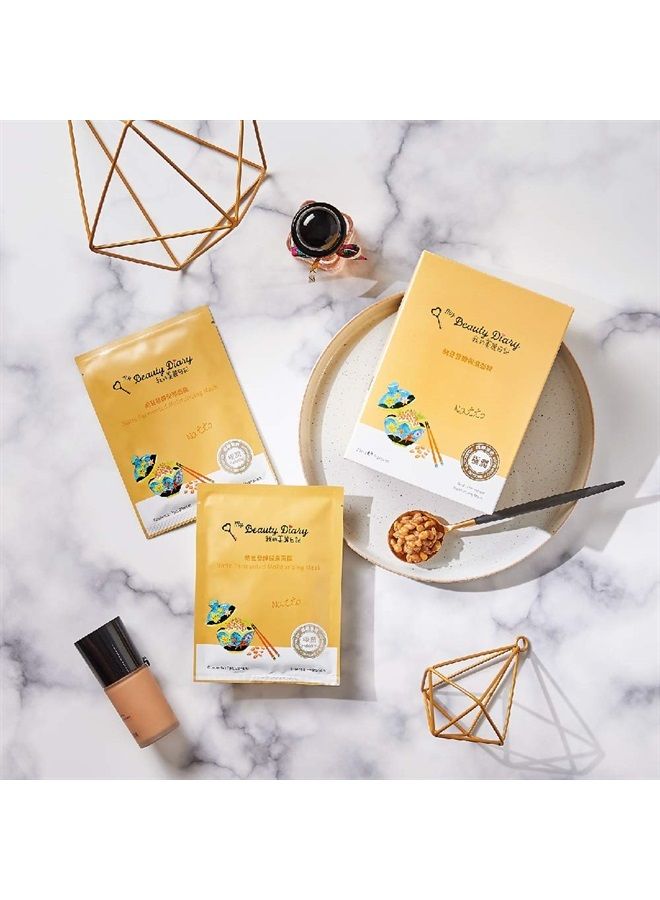 Natto Fermented Moisturizing Facial Mask, Instant Soothing Essence, Nutritious Protein Deep Hydrating Face Sheet Mask, Cream Serum for Aging and Mature Skin(8 Combo Pack)