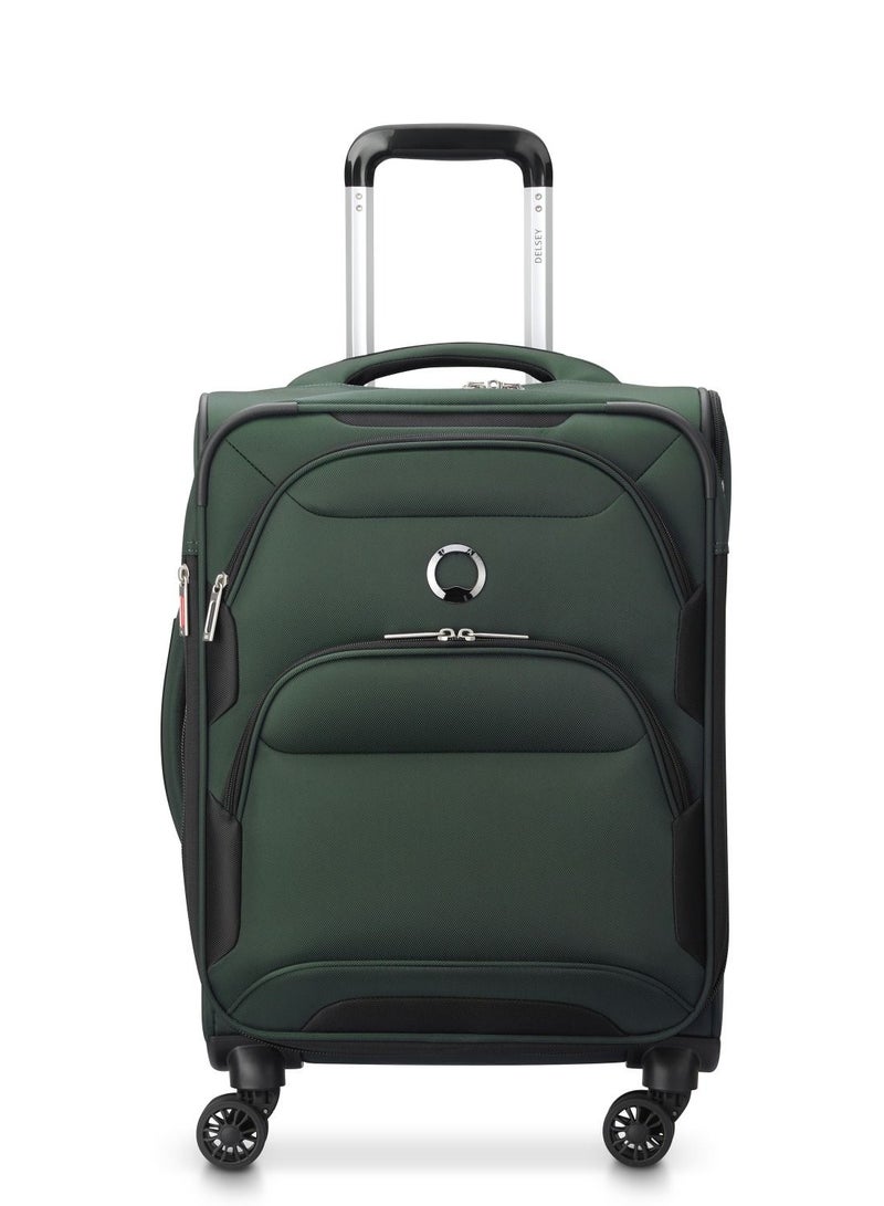 Delsey Sky Max 2.0 55cm Softcase 4 Double Wheel Expandable Cabin Luggage Trolley Green - 00328480103