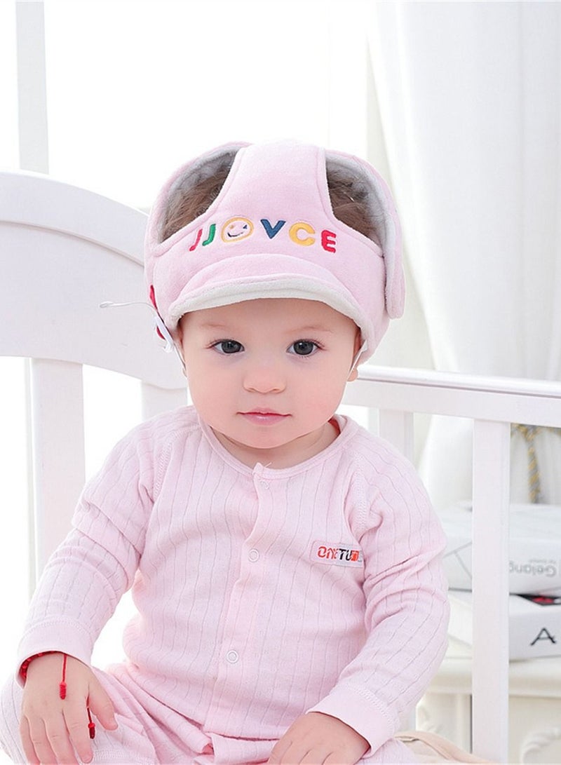 Baby Toddler Cap Helmet Head Protection Fashion Flannelette Size Adjustable Pink 58cm