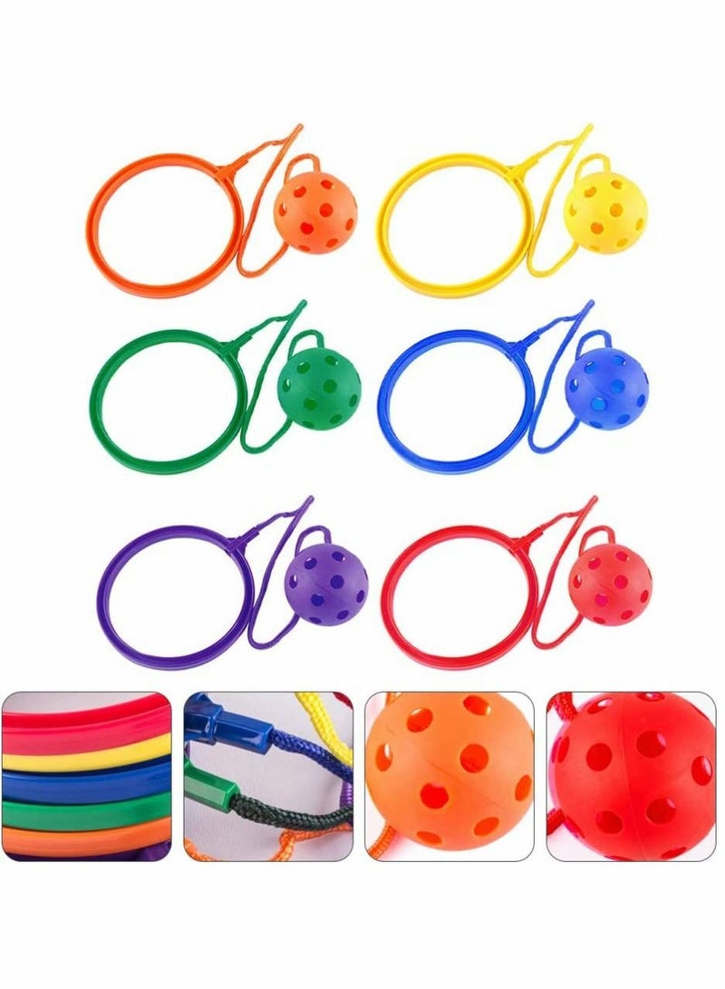 Swingball Set 6pcs Sports Swing Ball Kids Skip Ankle Jumping Ring Children It Fitness for Boys Girls Favors Party Activities Game Supplies
