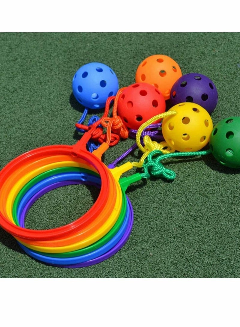 Swingball Set 6pcs Sports Swing Ball Kids Skip Ankle Jumping Ring Children It Fitness for Boys Girls Favors Party Activities Game Supplies