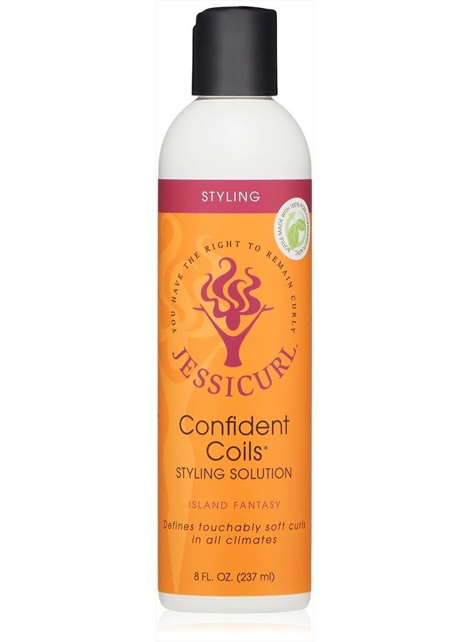 , Confident Coils Styling Solution, Island Fantasy, 8 Fl oz. Curl Cream for Humidity Control and Frizz Control, Curly Hair Products, Styling Cream