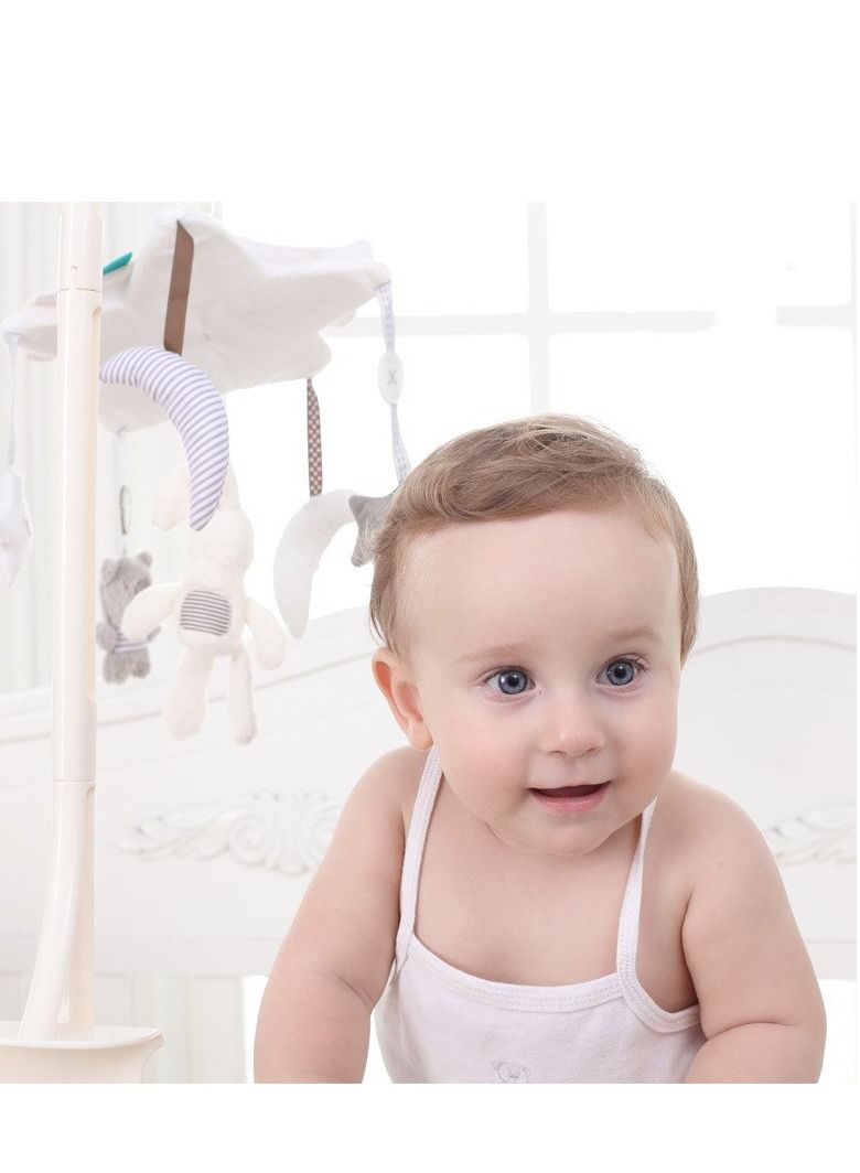 Baby Bed Hanging Pentagram Plush rabbit Rotating Music Bedside Bell Music Box Toy 31*30*9cm