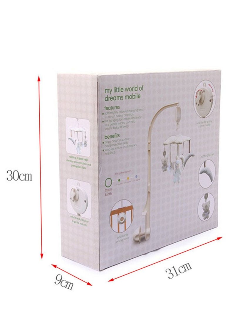 Baby Bed Hanging Pentagram Plush rabbit Rotating Music Bedside Bell Music Box Toy 31*30*9cm