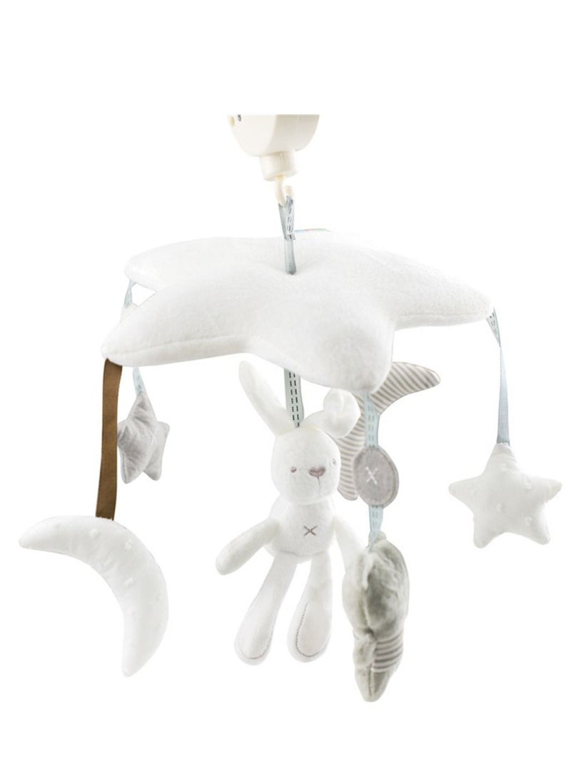 Baby Bed Hanging Pentagram Plush rabbit Rotating Music Bedside Bell Music Box Toy 31*30*9cm