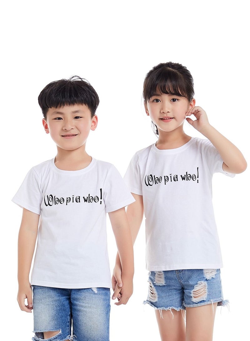 Unisex Family Couple Parent-Child clothing T-shirt White