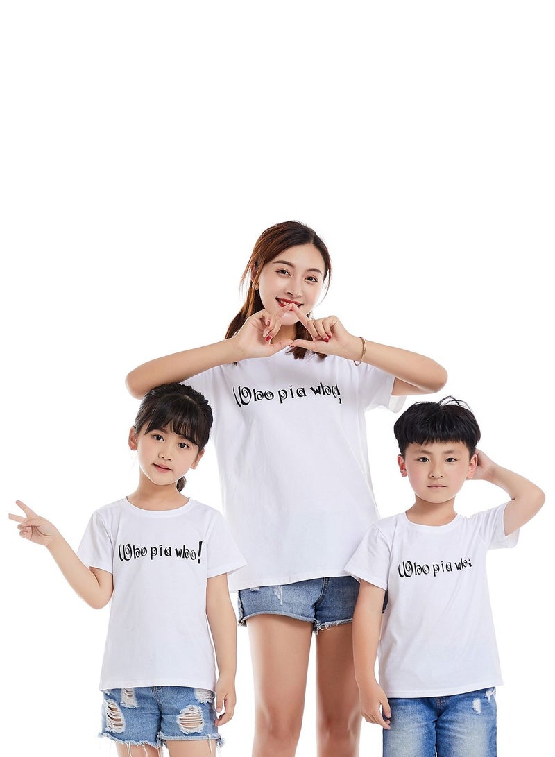 Unisex Family Couple Parent-Child clothing T-shirt White