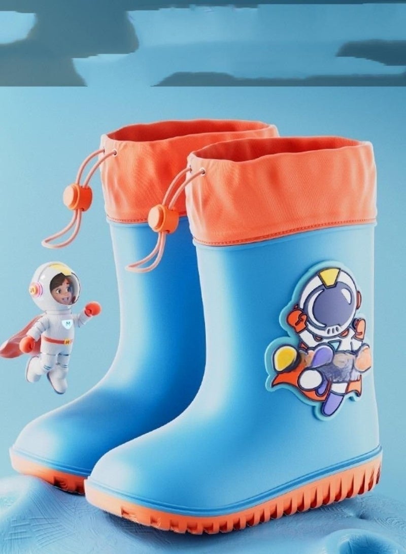 Children's Rain Boots Cartoon Anti-slip Ligh Blue