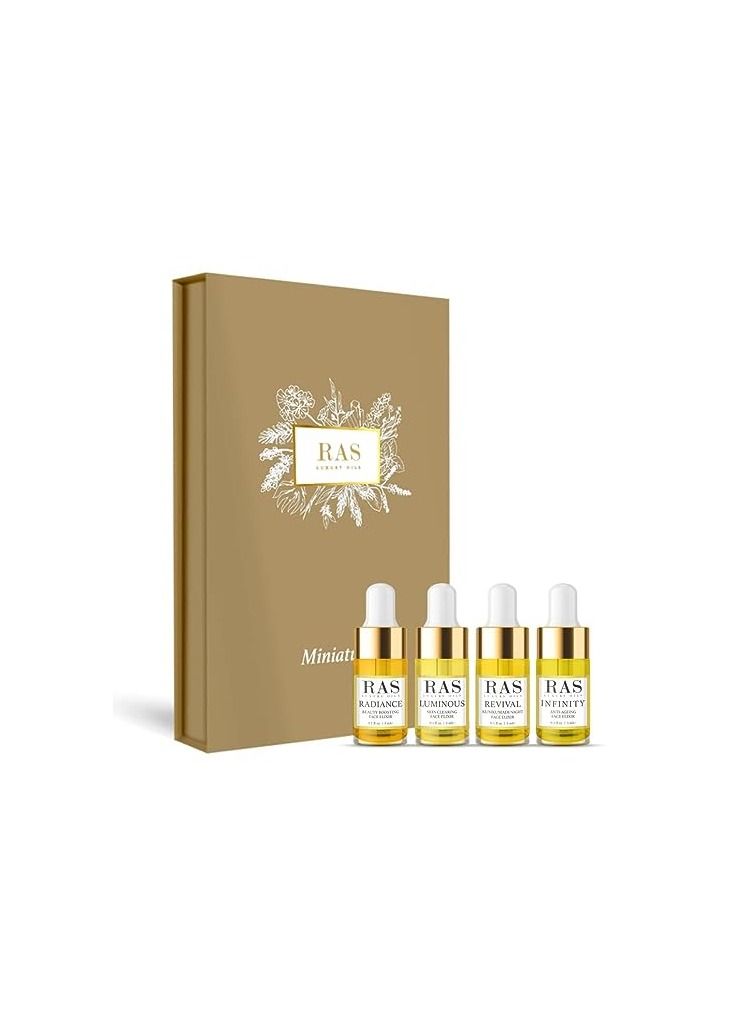 RAS Luxury Oils Face Elixir Miniatures Serum Set Pack of 4