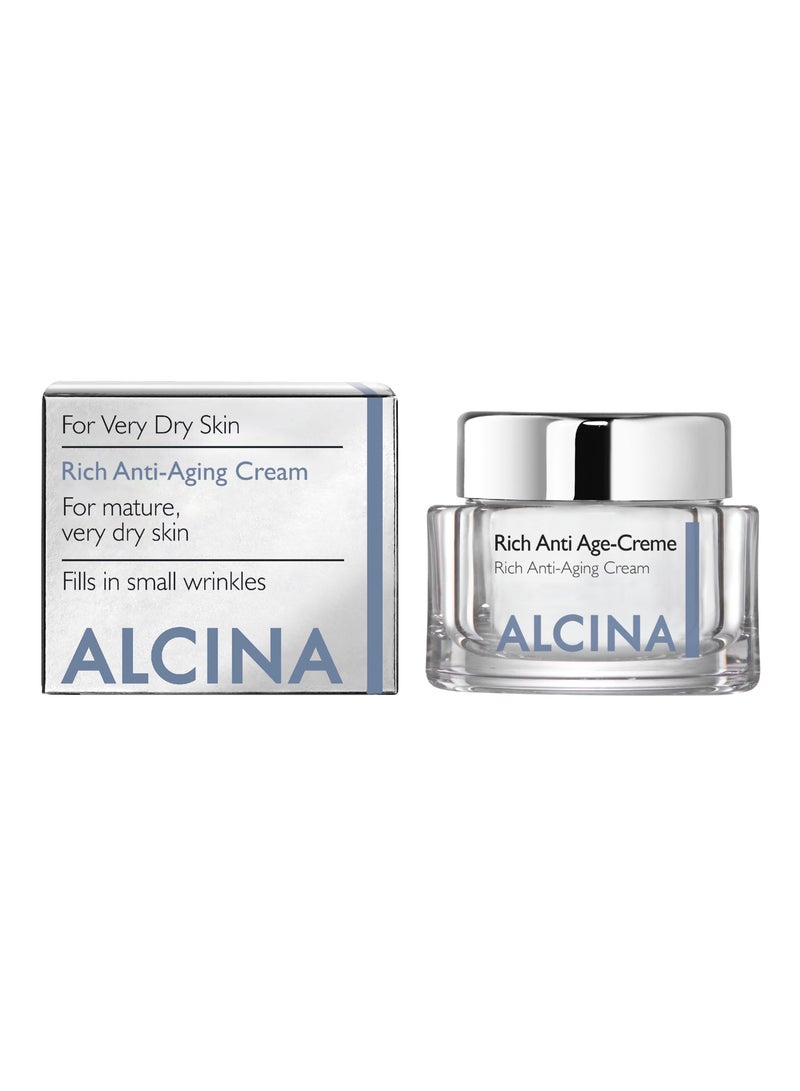 ALCINA Rich Anti-Aging Face Cream for Mature & Dry Skin with Mimosa Wax and Capuacu 50 ml Made in Germany