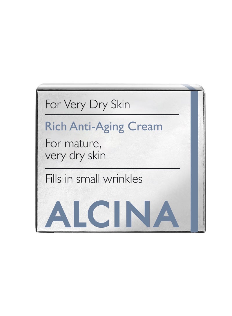 ALCINA Rich Anti-Aging Face Cream for Mature & Dry Skin with Mimosa Wax and Capuacu 50 ml Made in Germany