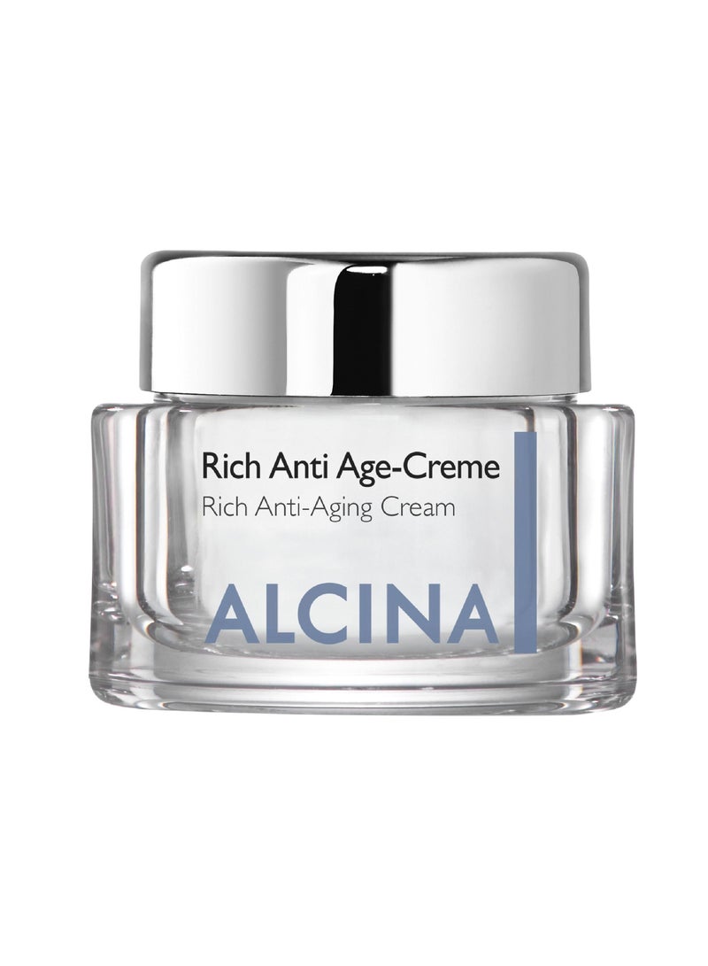 ALCINA Rich Anti-Aging Face Cream for Mature & Dry Skin with Mimosa Wax and Capuacu 50 ml Made in Germany