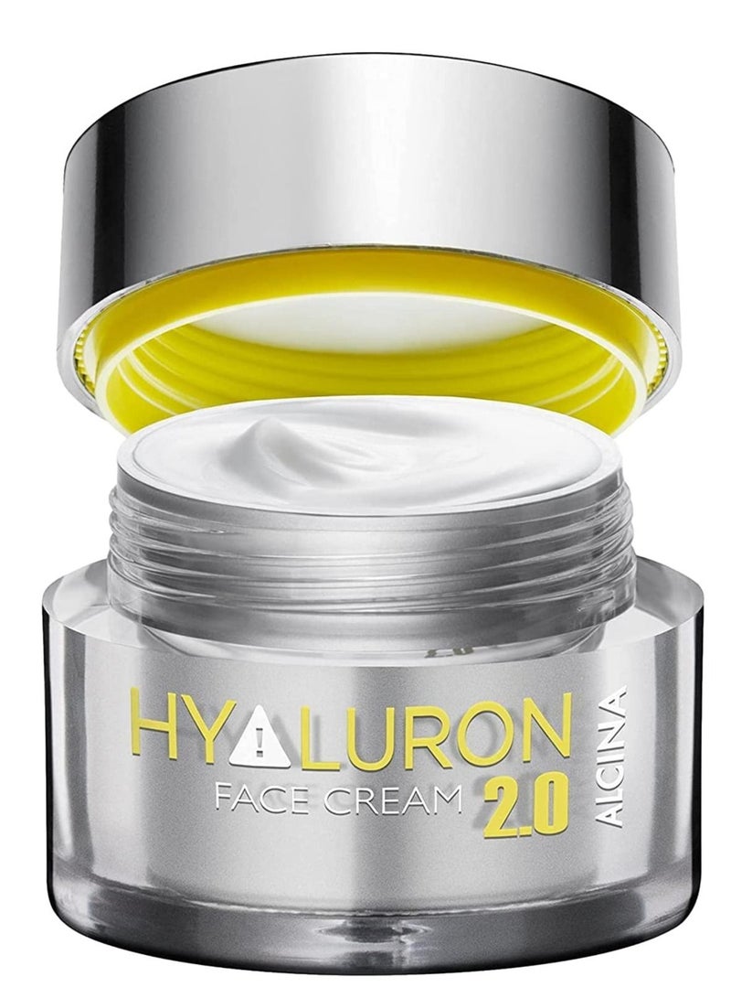 Hyaluron 2.0 Face Cream with Anti-Wrinkle Effect Contains Hyaluronic Acid Improve Skin Complexion & Gives a Plump Appearance 50 ml Made in Germany