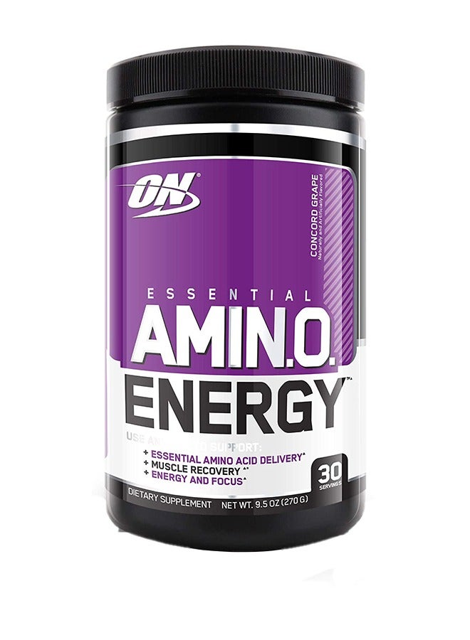 Amino Energy Pre Workout With Green Tea BCAA Amino Acids Keto Friendly Green Coffee Extract Zero Grams Of Sugar Anytime Energy Powder Concord Grape 30 Servings