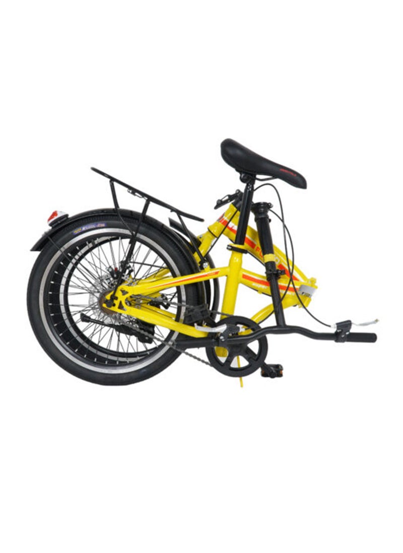 Vego Fold 20 Inch Single Speed Folding Bike - Yellow