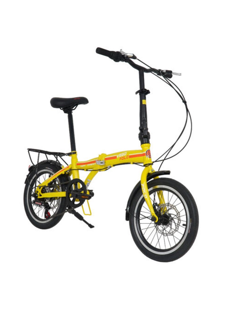 Vego Fold Folding Bike 6 Speed 16 Inch - Yellow