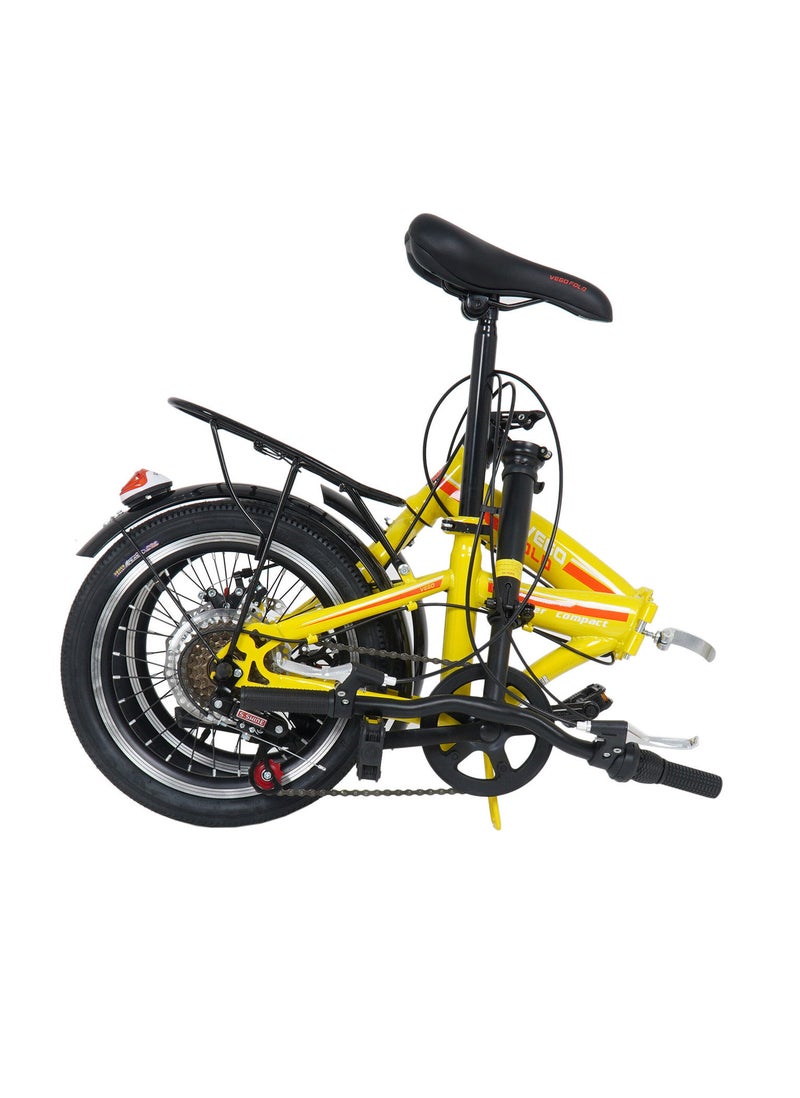 Vego Fold Folding Bike 6 Speed 16 Inch - Yellow