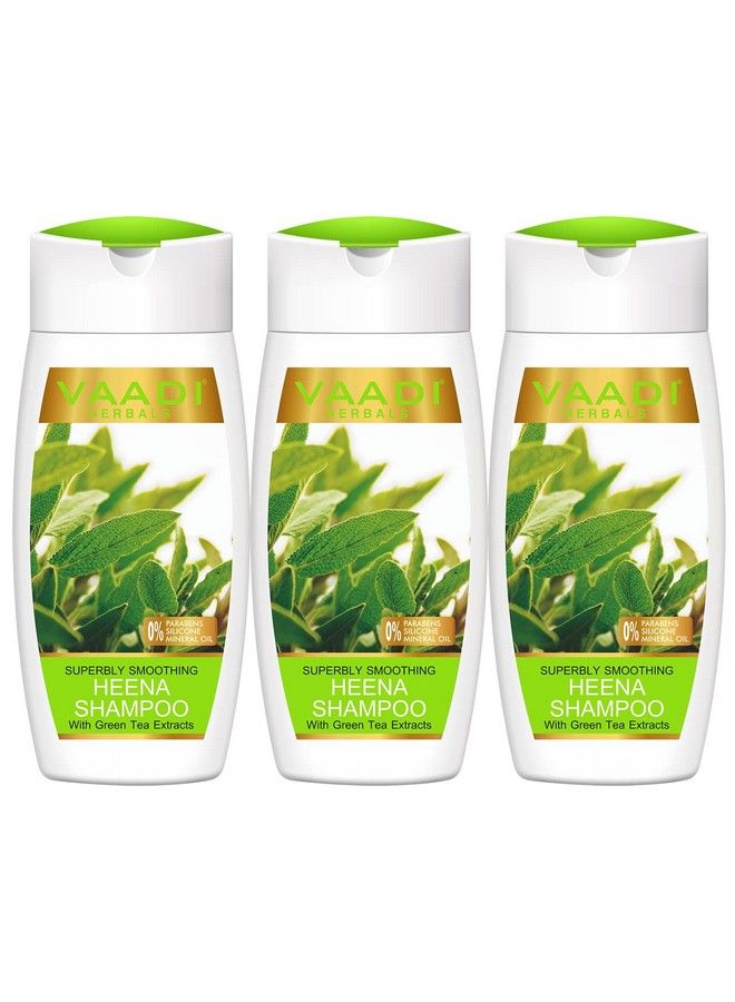 Value Superbly Smoothing Heena Shampoo With Green Tea Extracts 3 X 110Ml