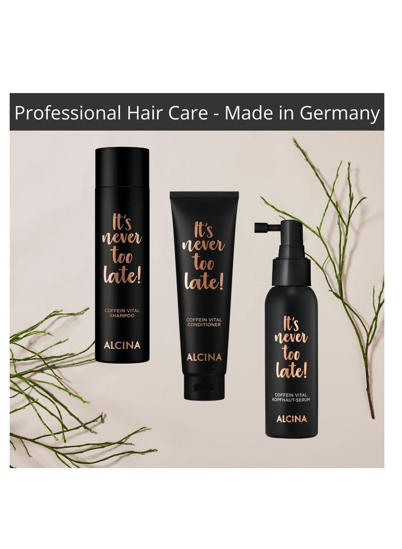 It’s Never Too Late Caffeine Vital Conditioner 150ml for More Shine and Vitality Made in Germany