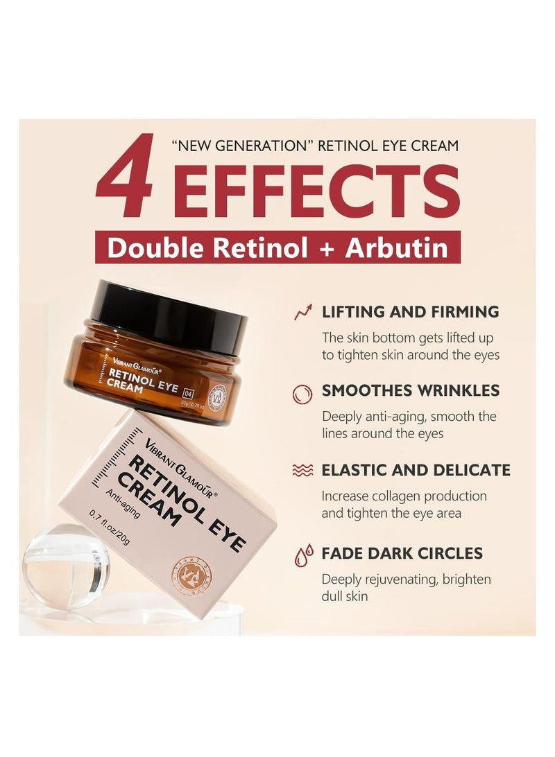 Anti Aging Retinol Eye Cream and Eye Serum Combo Face Cream Collagen Anti Aging Collagen Firming Serum Anti wrinkle Cream Skin Tightening Lifting Hydrating