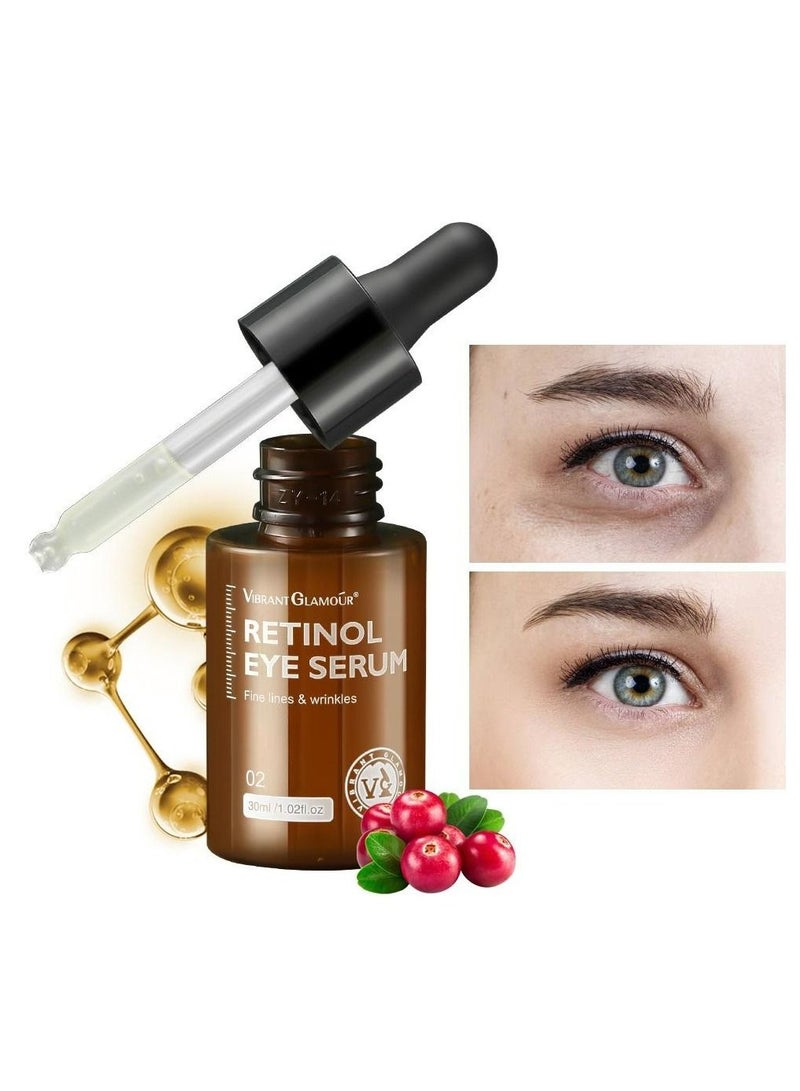 2 in 1 Combo Pack of Retinol Eye Cream & Serum Dark Circles Fade Fine Lines Remove Eye Bags Anti Wrinkle Anti Aging Infused with Retinol Arbutin Vitamin C & E For Women