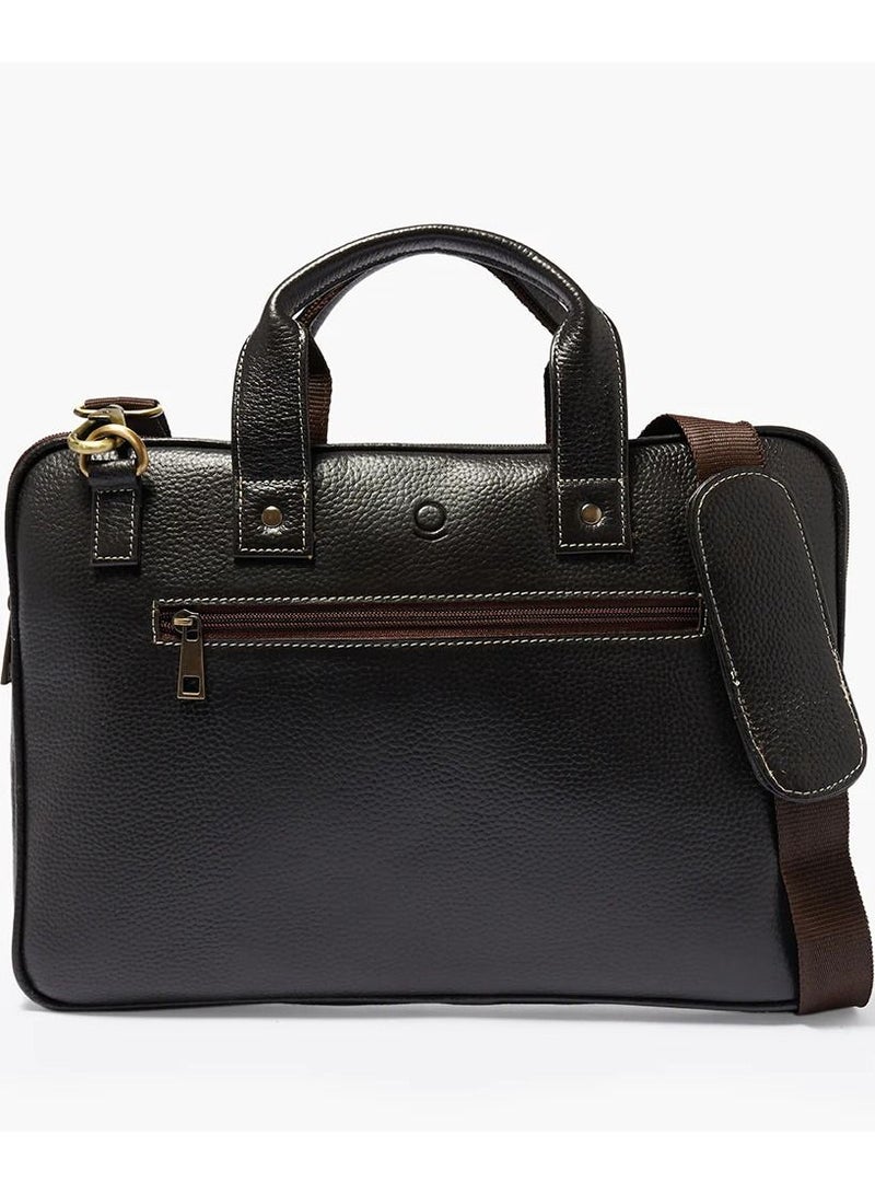 Timeless Elegance: Genuine High-Quality Leather 14-Inch Laptop Messenger Bag With Padded Compartment