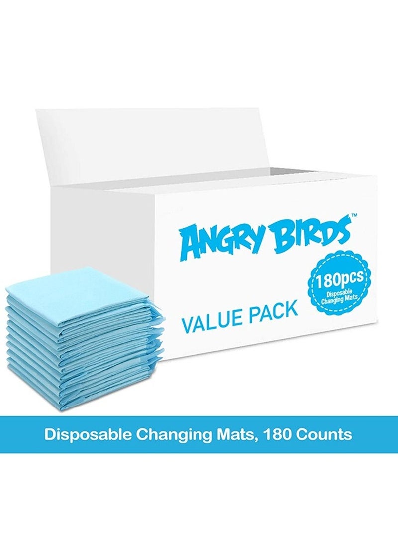 Disposable Changing Mats, 180 Counts, Soft Waterproof Mat, Portable Leak Proof Changing Mat, New Mom Leak-Proof Under pad, Mattress Table Protector Pad