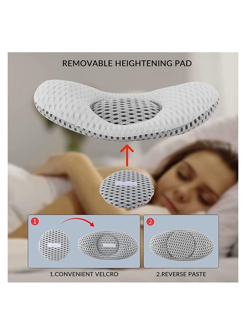 Lumbar Pillow for Sleeping, Lower Back Pain Relief and Sciatic Nerve Pain with Adjustable Height, Pregnancy Pillows Waist Support for Side Sleepers