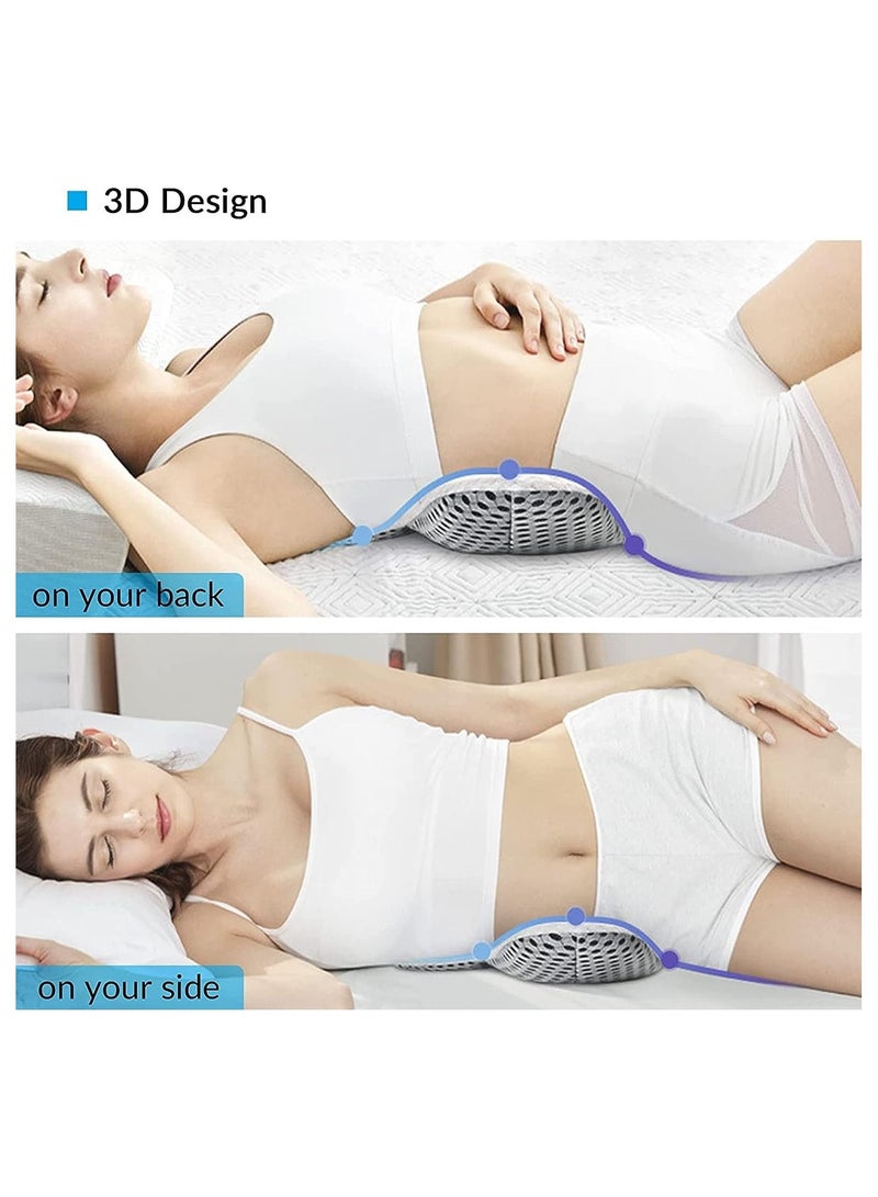 Lumbar Pillow for Sleeping, Lower Back Pain Relief and Sciatic Nerve Pain with Adjustable Height, Pregnancy Pillows Waist Support for Side Sleepers
