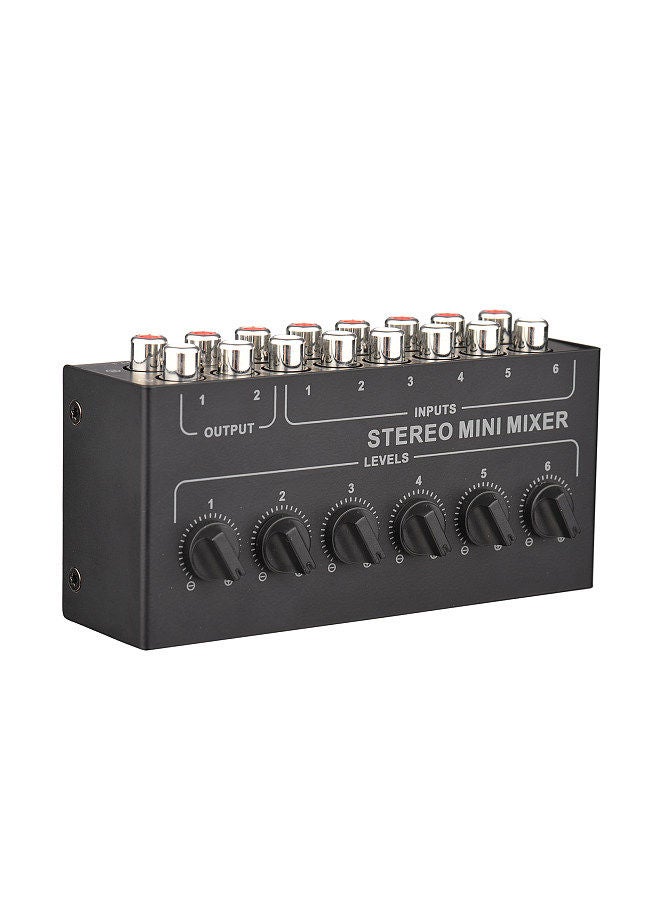 Mini Stereo 6 Channel Passive Mixer Rca Portable Audio Mixer 6 In 2 Out Stereo Distributor Volume Control No Battery Required