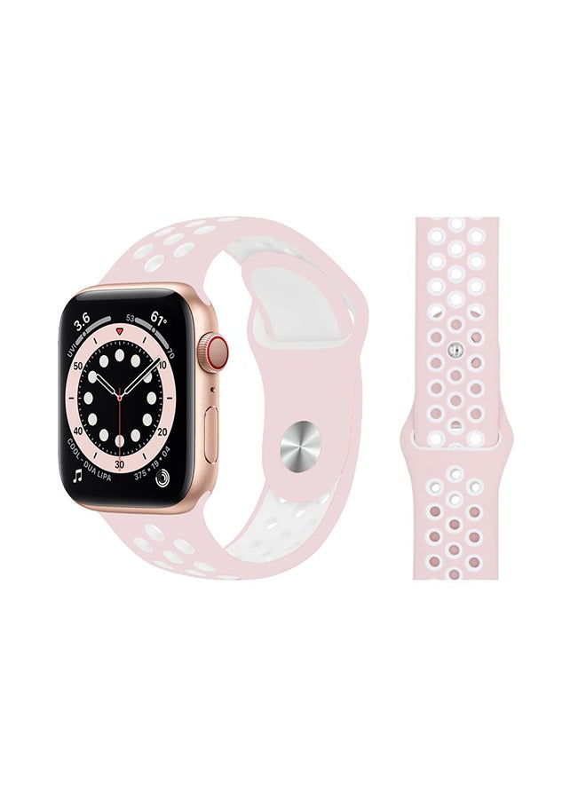 Replacement Band For Apple Watch Series 6/SE/5/4/3/2/1 Light Pink White