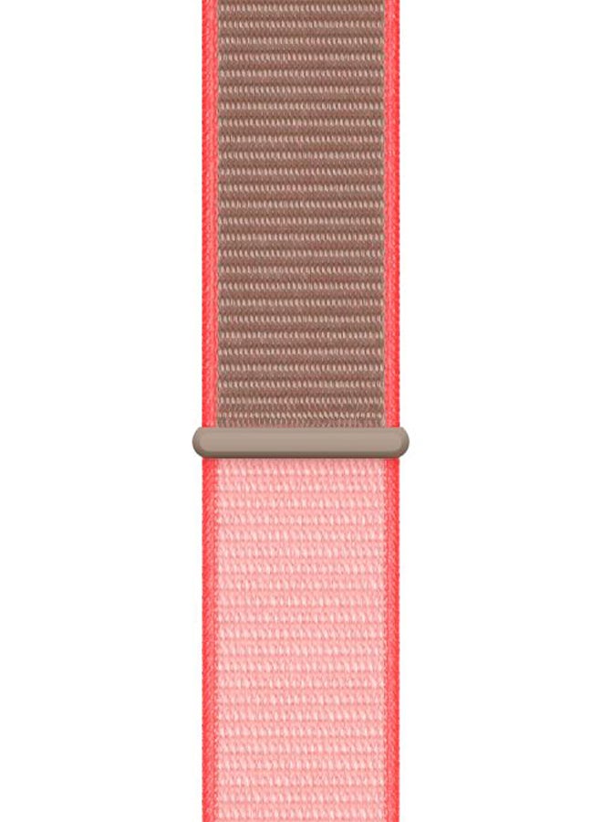 Replacement Band For Apple Watch Series 5/4/3/2/1 44/42mm Brown/Neon Pink