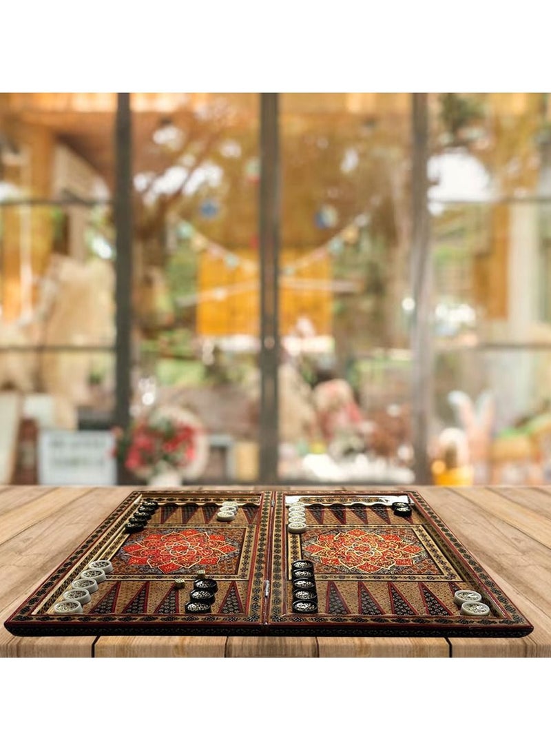 Handmade Chess Board and Backgammon Decorative Chess Gift Wooden Backgammon Set Khatam Chess