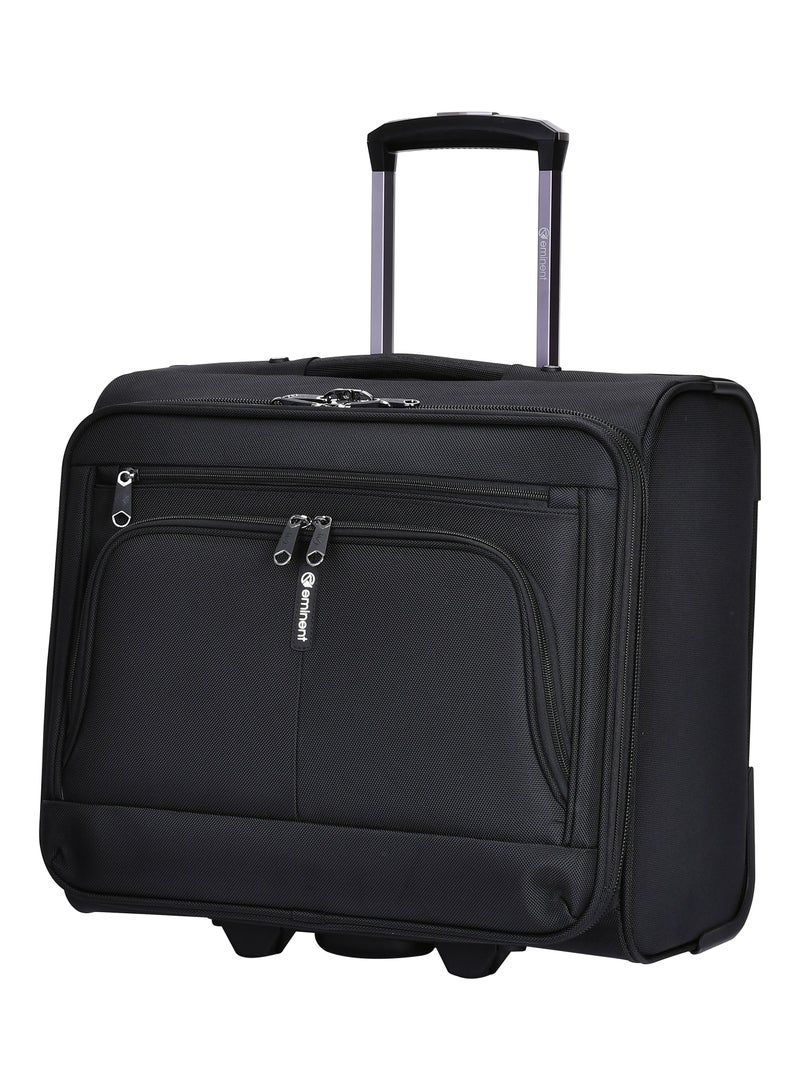 Premium Pilot Case Trolley 17 inch with Multi Compartments and RFID pockets V324A Black