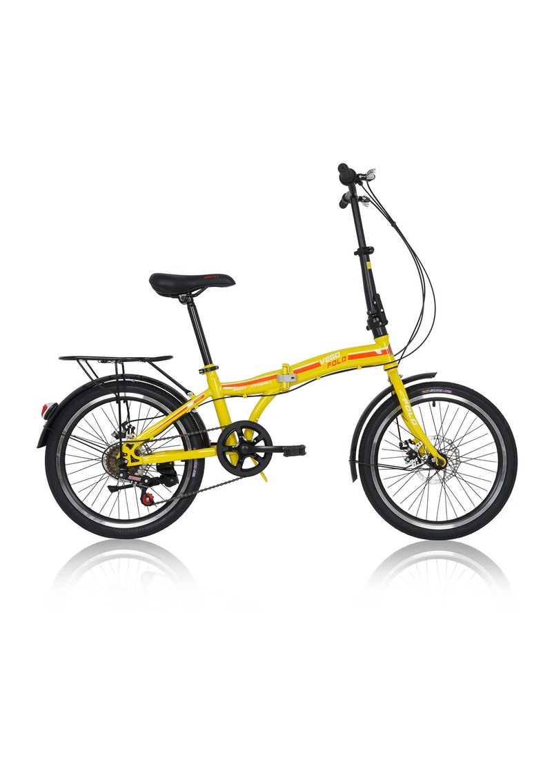 Vego Fold Folding Bike 6 Speed 20 Inch - Yellow