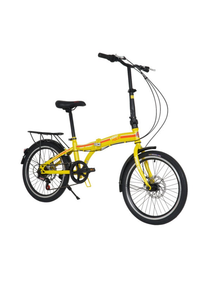 Vego Fold Folding Bike 6 Speed 20 Inch - Yellow