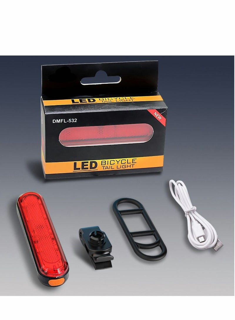 Bike Tail Light 2 Pack, Rear Back Lights for Night Riding, Bicycle Taillights with Great Battery Life, Easy to Install On Any or Helmet, 7 Mode Options, USB Rechargeable(Red)