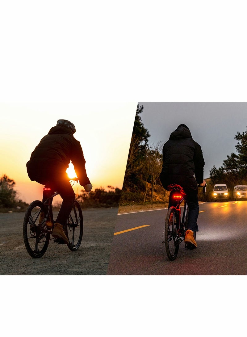 Bike Tail Light 2 Pack, Rear Back Lights for Night Riding, Bicycle Taillights with Great Battery Life, Easy to Install On Any or Helmet, 7 Mode Options, USB Rechargeable(Red)