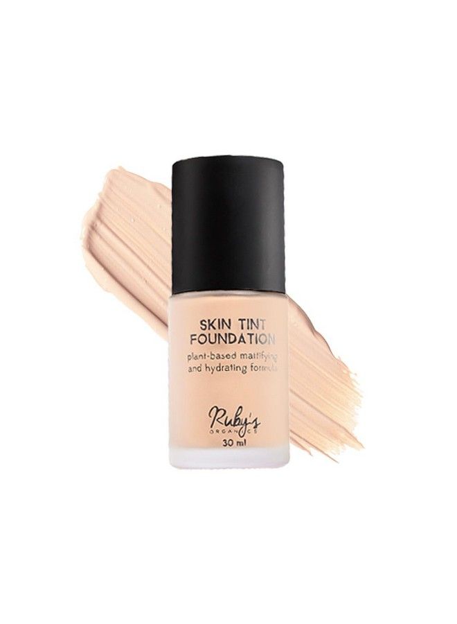 Skin Tint Mattifying Liquid Foundation ; Medium Coverage Matte Finish Breathable ; Natural Organic Makeup For Sensitive Skin ; Shade L 01 30Ml