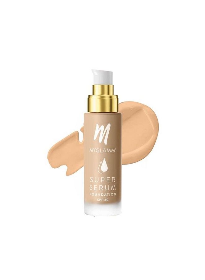 Super Serum Foundation 202W Sunny 33 Gm ; Liquid Foundation With Hyaluronic Acid ; 8 Hr+ Long Lasting & Hydrating Foundation With Spf 30