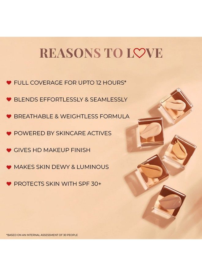 Serum Foundation For Face Makeup With Spf30+ Dewy Finish Full Coverage Waterproof Sweatproof Foundation For All Skin Types (Natural)