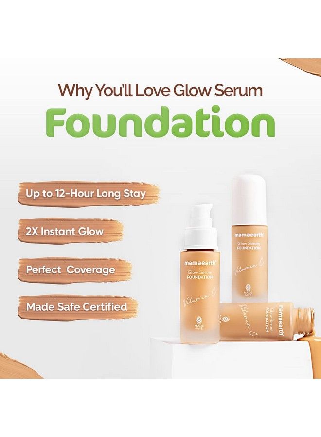 Glow Serum Foundation Lotion With Vitamin C & Turmeric For 12Hour Long Stay 03 Nude Glow 30 Ml Dewy Finish