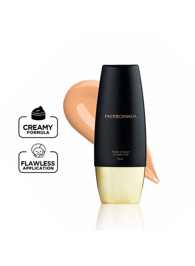 Prime Perfect Cream Foundation Flawless Matte Finish Blends Easily Hydrated Skin With Hyaluronic Acid And Vitamin E Longwear Soft Natural Glow Beige 03 30 Ml