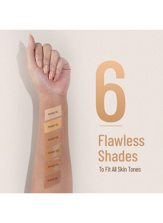 Airbrush Finish Lightweight Foundation ; Full Coverage Blendable Foundation For Face Makeup ;With Benefits Of Hyaluronic Acid Aloevera And Vitamin E ; 30Ml ; Shade Caramel Beige