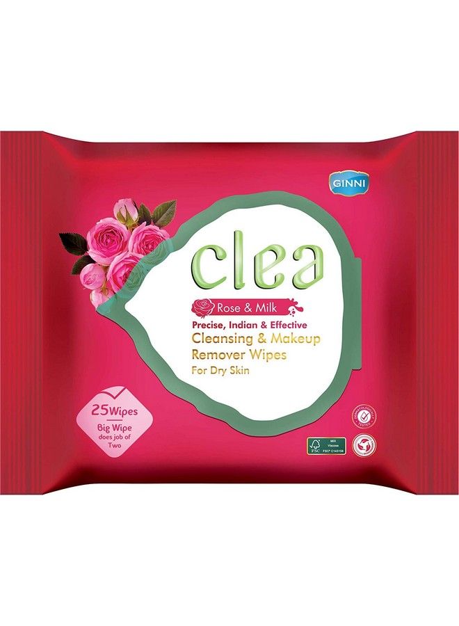 Clea Cleansing & Makeup Remover Wipes Wet Wipes For Face Moisturizing For Dry Skin (Rosemilk 100 Wipes)