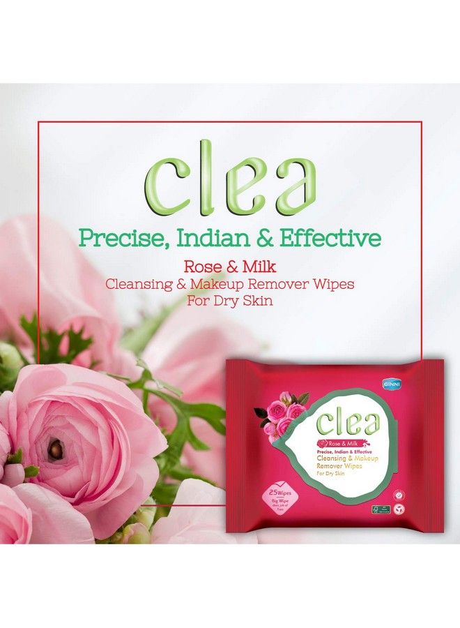 Clea Cleansing & Makeup Remover Wipes Wet Wipes For Face Moisturizing For Dry Skin (Rosemilk 100 Wipes)