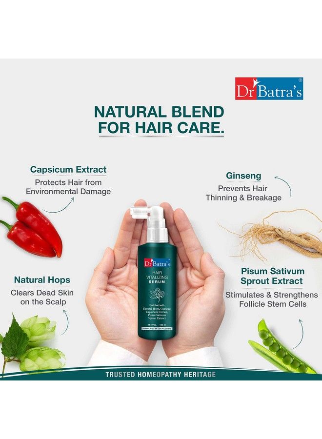 Hair Vitalizing Serum Enriched With Vitamins Amino Acids Ginseng & Capsicum Strengthens Hair Follicles Scalp Blood Circulation Nourishment Providing Gloss (125Ml Pack Of 2)